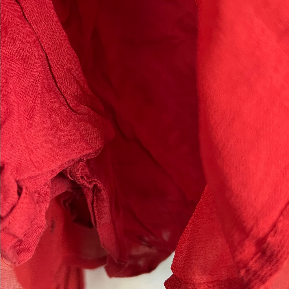Sezane Brick Red Peasant Bohemian Long Sleeve Blouse Size 36/4 - Picture 7 of 12